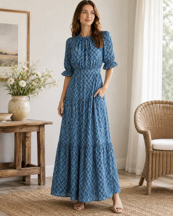 Boden Dresses & Skirts - Boden Maxi Dress Women 4R
Floral Cottagecore Peasant Prairie Tiered Long Sleeve